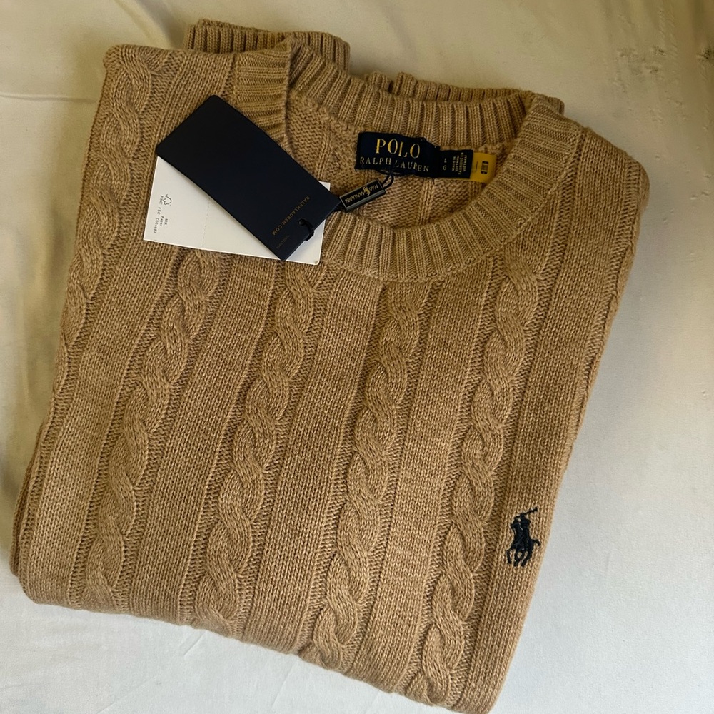 Polo Ralph Lauren Tan Cable Knit Sweater